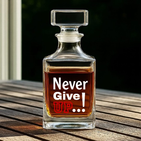 Never Give Up Whiskey Decanters