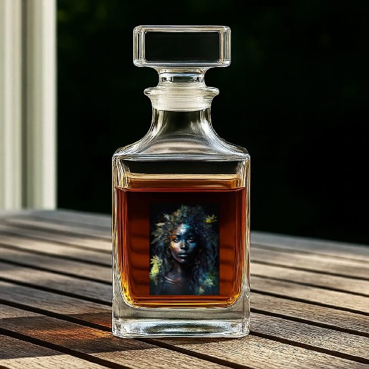 Black Nature Goddess - African American, Woodland Whiskey Decanters