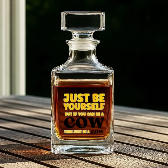 Cow Lovers Just be yourself Whiskey Decanters