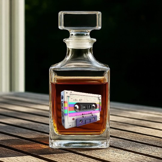 80s Music Cassette Tape : 3D, Neon, 80s songs Whiskey Decanters