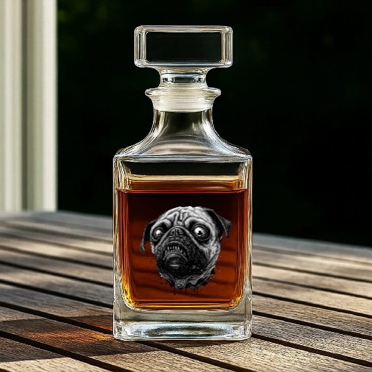 Zombie pug Whiskey Decanters