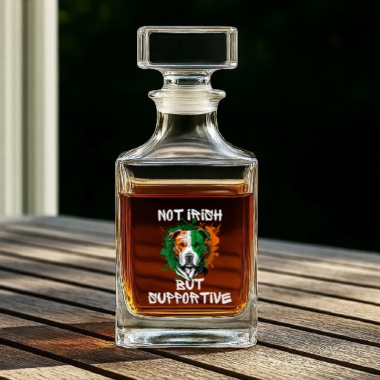not irish but supportive pitbull mom Whiskey Decanters