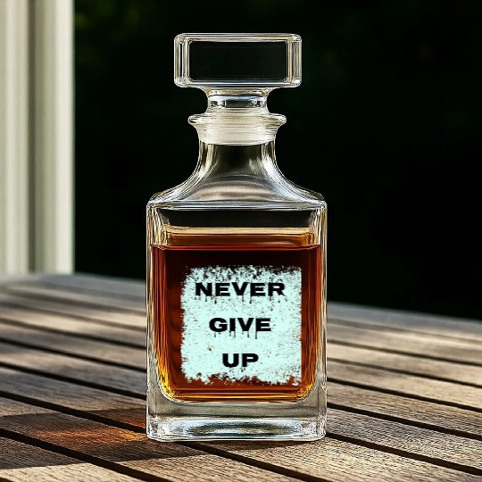 never give up Whiskey Decanters
