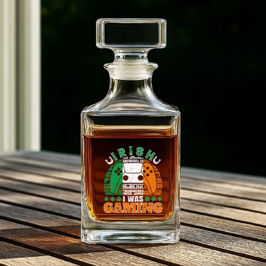 Irish I Was Gaming St Patrick's Day Gamer Whiskey Decanters