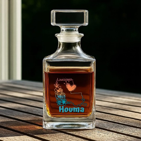 I love my home town Houma Louisiana Whiskey Decanters