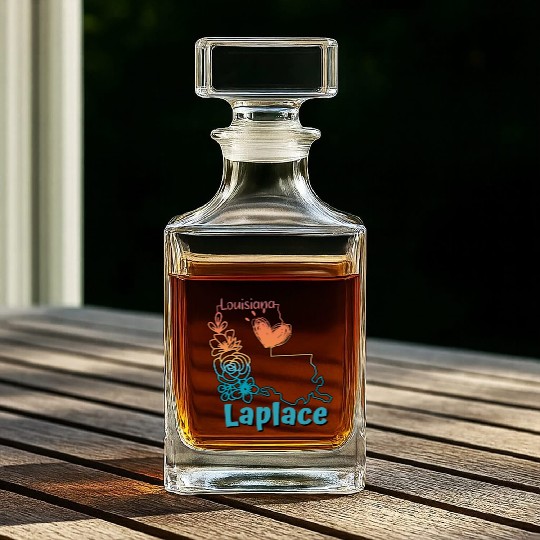 I love my home town Laplace Louisiana Whiskey Decanters