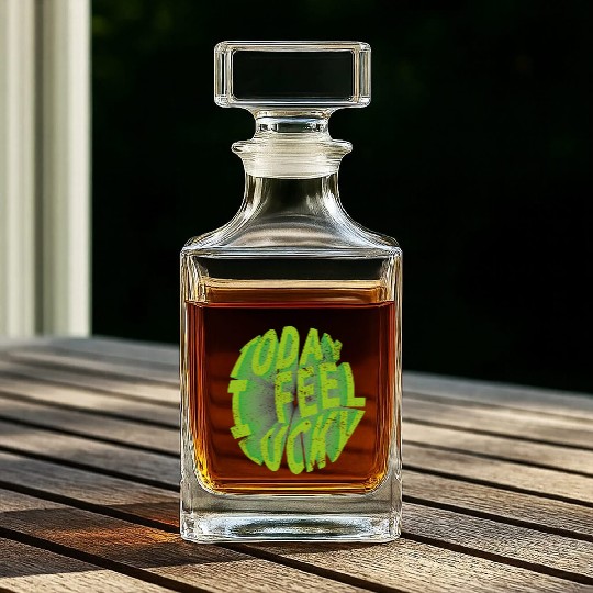 Today i feel lucky - Happy st Patrick's day Whiskey Decanters