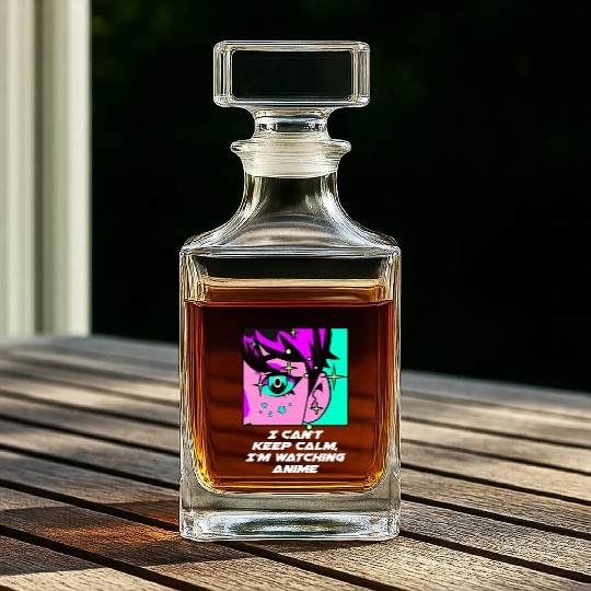 Cant Keep Calm Watching Anime Funny Anime Lover Hu Whiskey Decanters