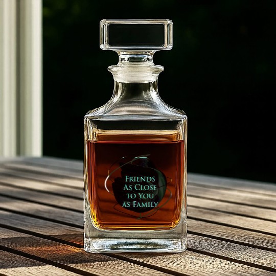 Friends As Close to You as Family Whiskey Decanters