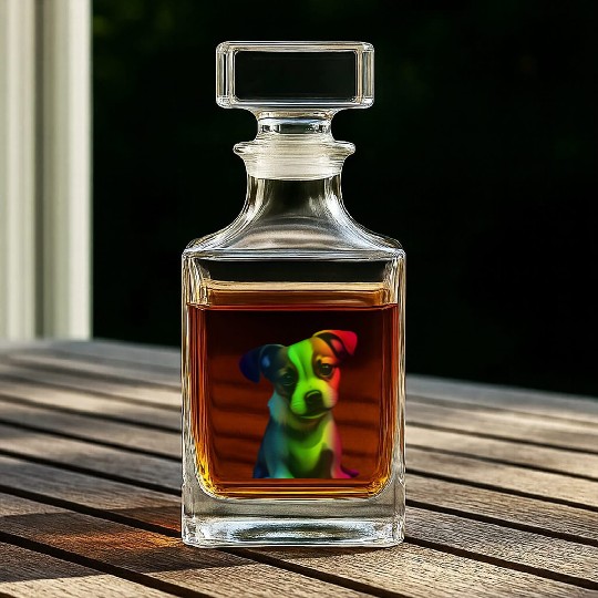rainbow puppy Whiskey Decanters