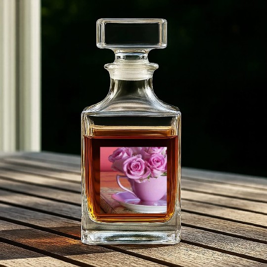 Beautiful Floral print Whiskey Decanters