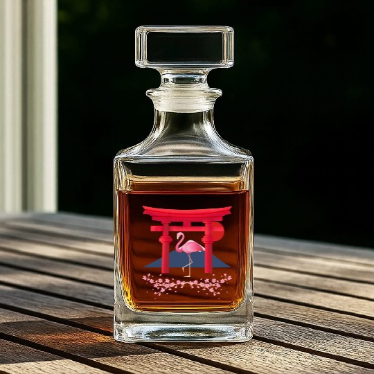 Japanese flamingo Whiskey Decanters