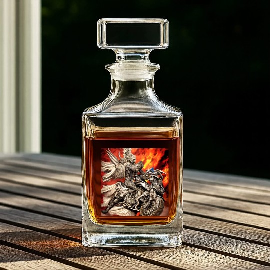 Devil Hellfire Riding Motorcycle Whiskey Decanters