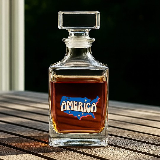 Patriotic America USA Flag 4th Of July American Whiskey Decanters