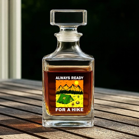 Camping And Hiking Lover Sunset Whiskey Decanters