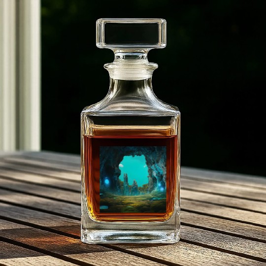 Bioluminescent Underground Landscapes Whiskey Decanters