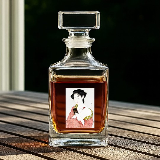 Japanese Woman Geisha Japan Vintage art Whiskey Decanters