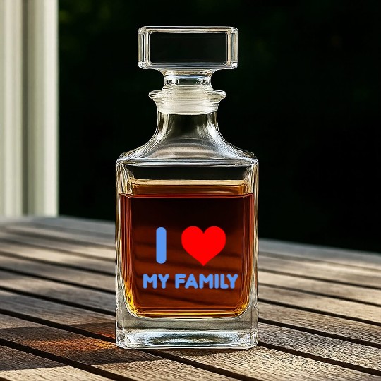 I Love My Family Whiskey Decanters