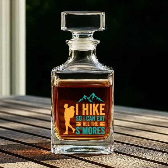 Hiking Camping Mountain Hiker Whiskey Decanters