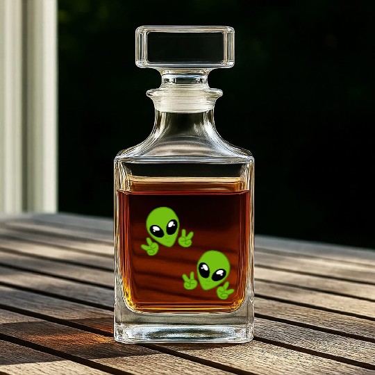 cute aliens chibi Whiskey Decanters