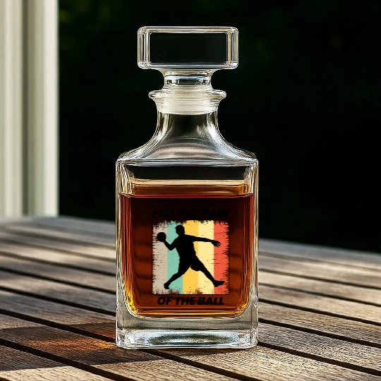 Dodgeball Player Coach Team Sports Vintage Retro Whiskey Decanters