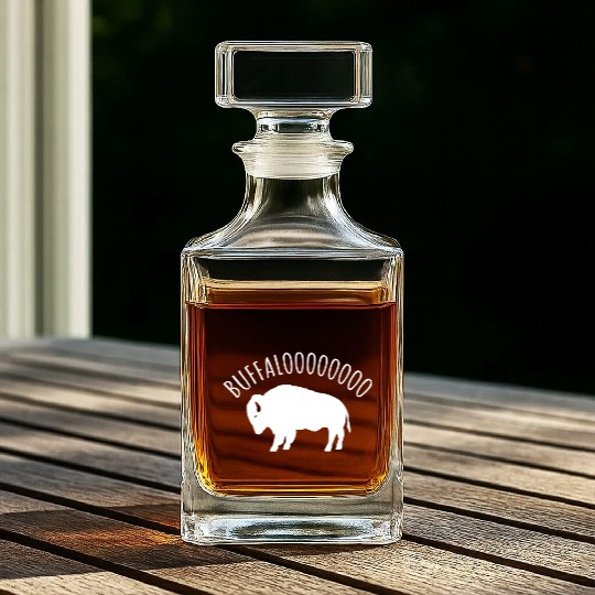 Lucky Buffalo Buffalooo Bison Nature Wildlife Desi Whiskey Decanters