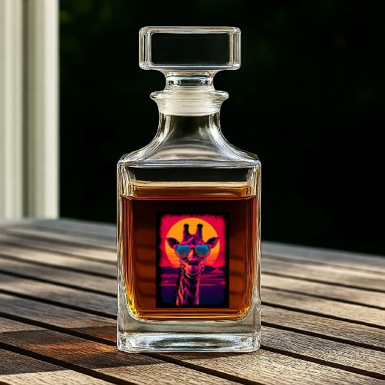 80s Synthwave Giraffe Whiskey Decanters