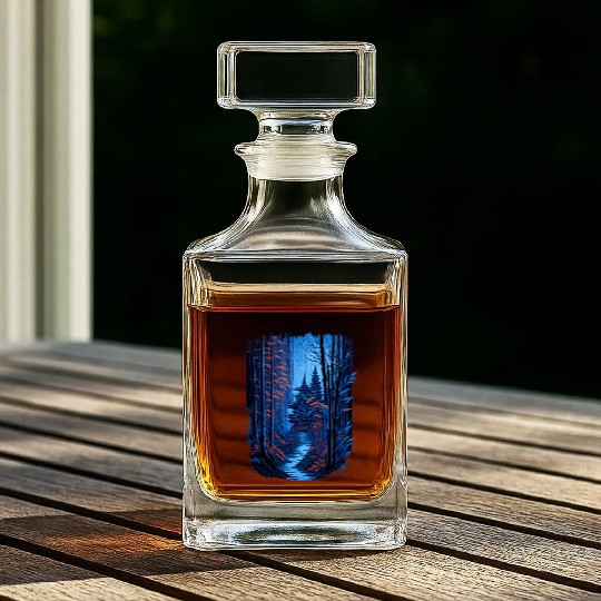 Japanese Temple in a Bamboo Forest Whiskey Decanters