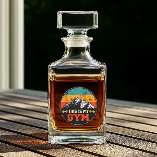 Mountain Fan This is my Gym Summit Sports Hiking Whiskey Decanters