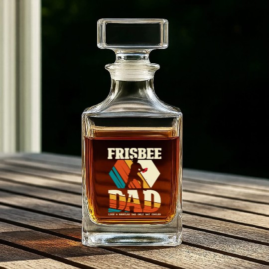 Frisbee Dad Ultimate Disc Golf Father Day love Whiskey Decanters