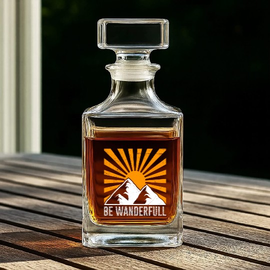 Wanderfull Hiker Mountain fan Wanderlust Mountains Whiskey Decanters