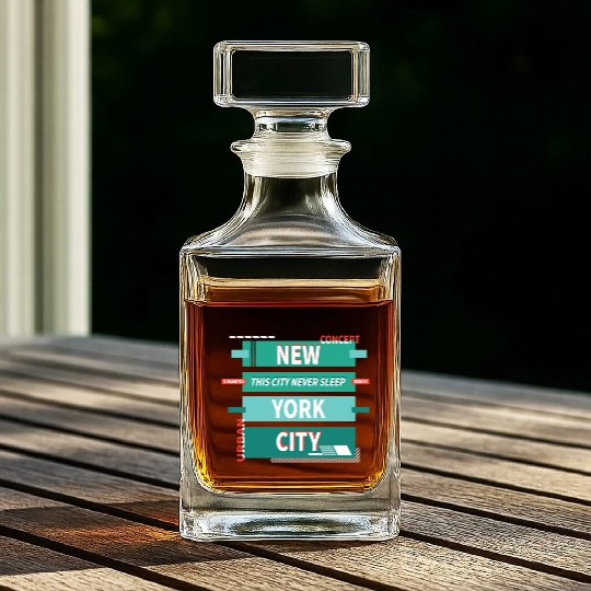 New York City Green Whiskey Decanters