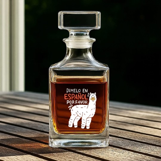 Spanish Teacher Llama Whiskey Decanters