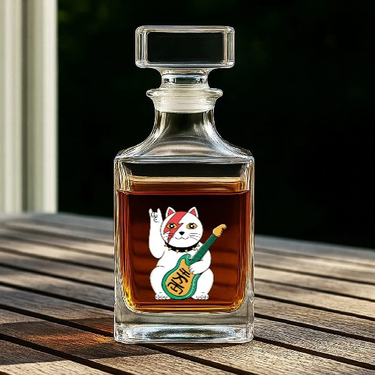 Lucky Cat Guitar Guitarist Whiskey Decanters