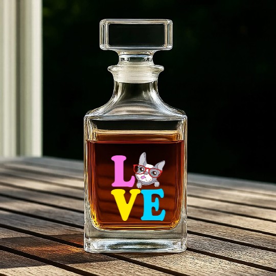 Boston Terrier Sunglasses I Love My Boston Terrier Whiskey Decanters