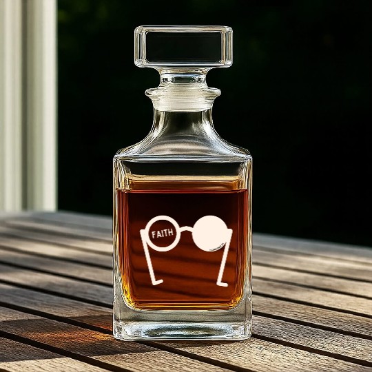 Faith Walk Dark Graphic Whiskey Decanters