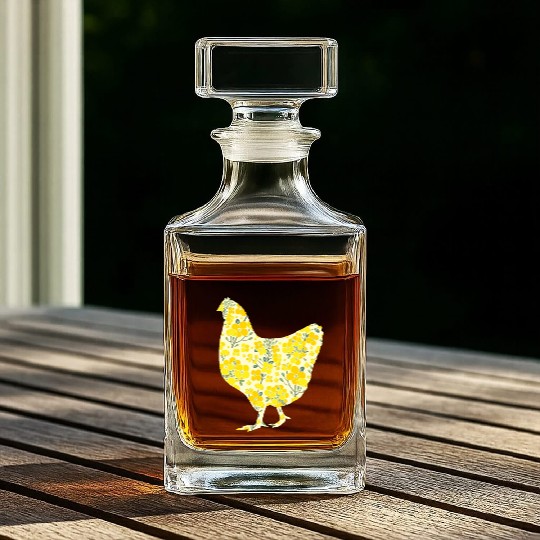 Funny Farmer Animal Pet Flower Hen Chickens Lover Whiskey Decanters