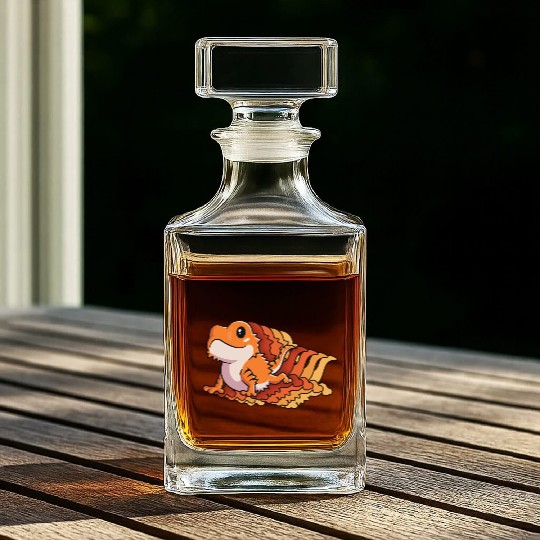 Retro Gift For Bearded Dragon Owner Lizard Lover Whiskey Decanters