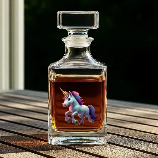 magic unicorn cartoon horse pony Whiskey Decanters
