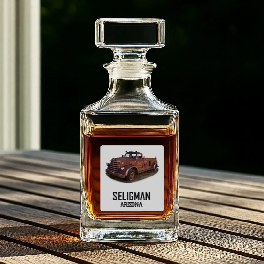 Old car city of Seligman in Arizonna, US Route 66 Whiskey Decanters