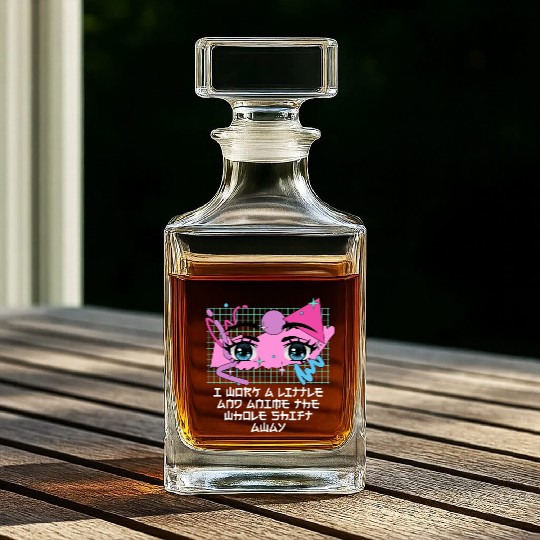 Work a Little the Whole Shift Funny Anime Lover Hu Whiskey Decanters