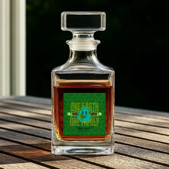 One Earth One Family (Sustainable for earth day) Whiskey Decanters