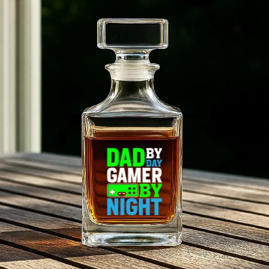 Dad By Day Gamer By Night Whiskey Decanters