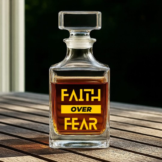 faith over fear Whiskey Decanters