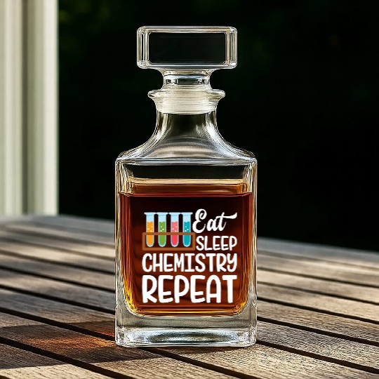 Eat Sleep Chemistry Repeat Funny Nerd Chemistry Whiskey Decanters