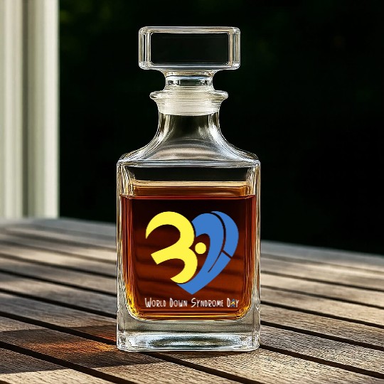 Love World Down Syndrome Awareness Day Love 3 Whiskey Decanters