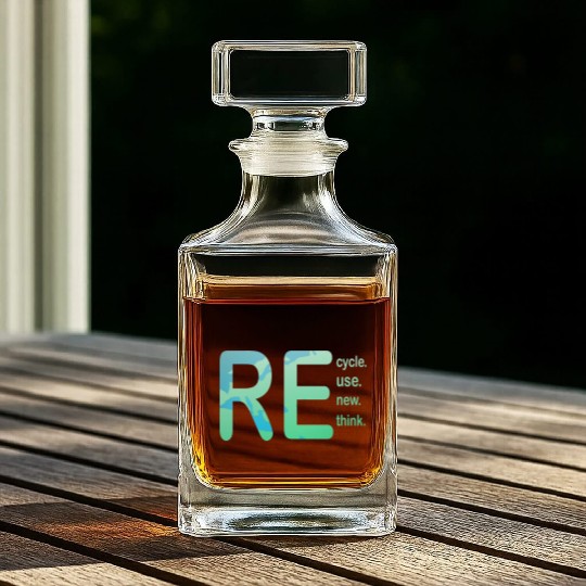 Earth Day, Recycle Reuse Renew Rethink Design Whiskey Decanters