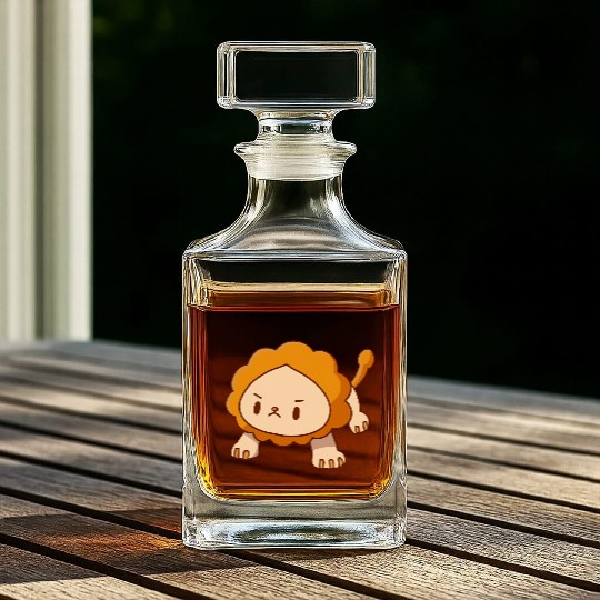 lion pushups kawaii pissed angry without a mat Whiskey Decanters