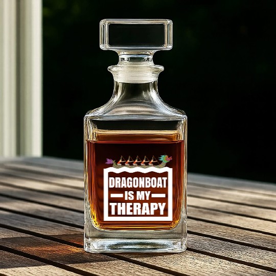 Dragon Boat Racing Is My Therapy Funny Dragonboat Whiskey Decanters
