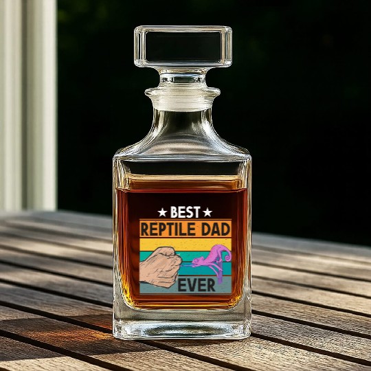 Reptile Dad Ever Lizard Father Daddy Animal Lover Whiskey Decanters